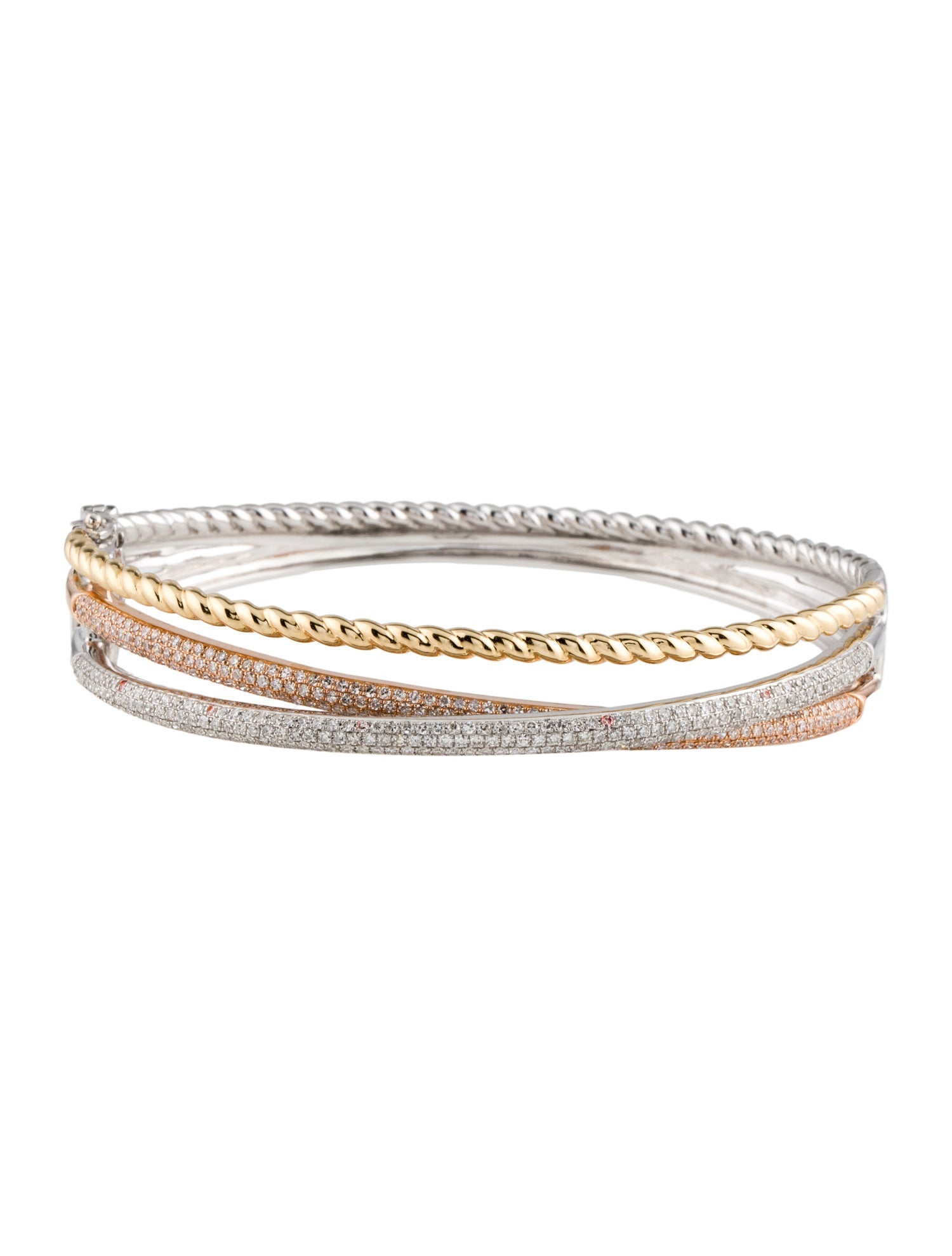 Effy Jewelry 14K 1.50ctw Diamond Hinged Bangle