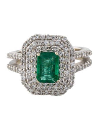 Effy Jewelry 14K Emerald & Diamond Cocktail Ring