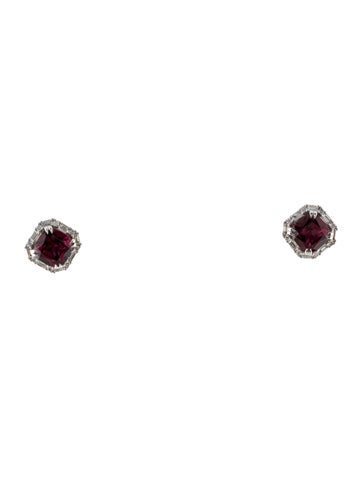 Effy Jewelry Stud 14K Garnet & Diamond Earrings
