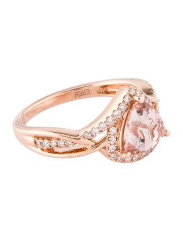 Effy Jewelry Cocktail Ring 14K 1.44ct Morganite & Diamond 7