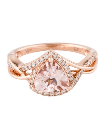 Effy Jewelry 14K 1.44ct Morganite & Diamond Cocktail Ring