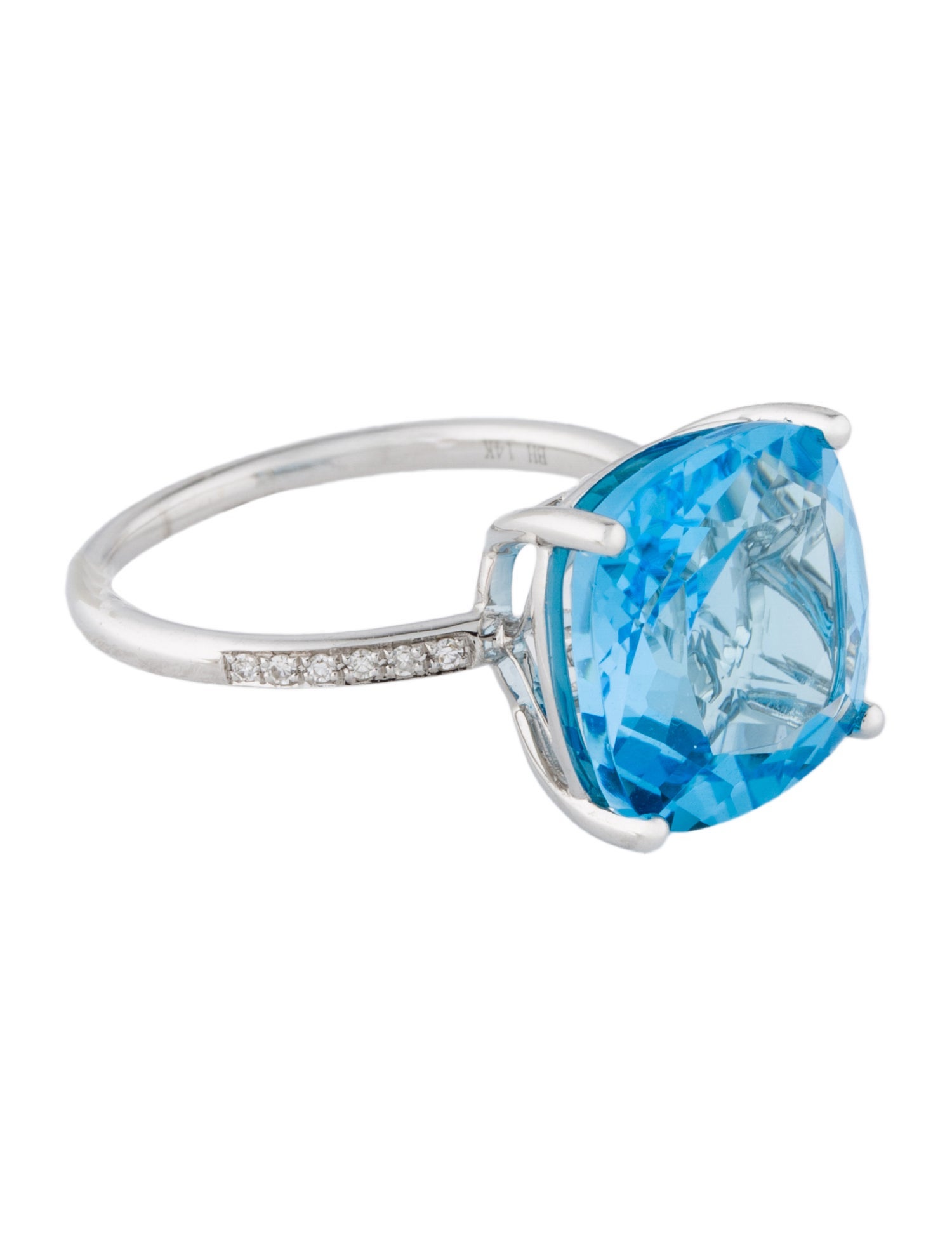 Effy Jewelry 14K 8.02ct Topaz & Diamond Cocktail Ring