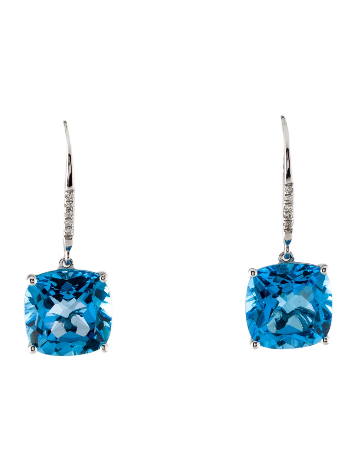 Effy Jewelry 14K 10.76ctw Topaz & Diamond Drop Earrings