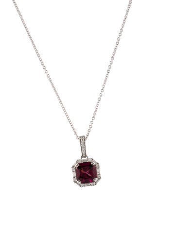 Effy Jewelry Pendant Necklace 14K 2.17ct Garnet & Diamond