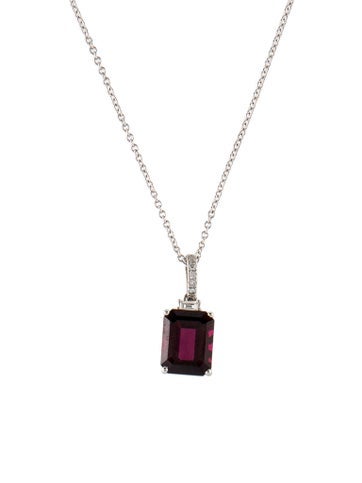 Effy Jewelry Pendant Necklace 14K 4.10ct Garnet & Diamond