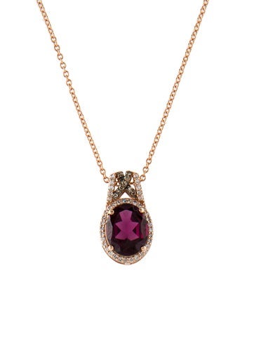 Effy Jewelry Pendant Necklace 14K 2.77ct Garnet & Diamond