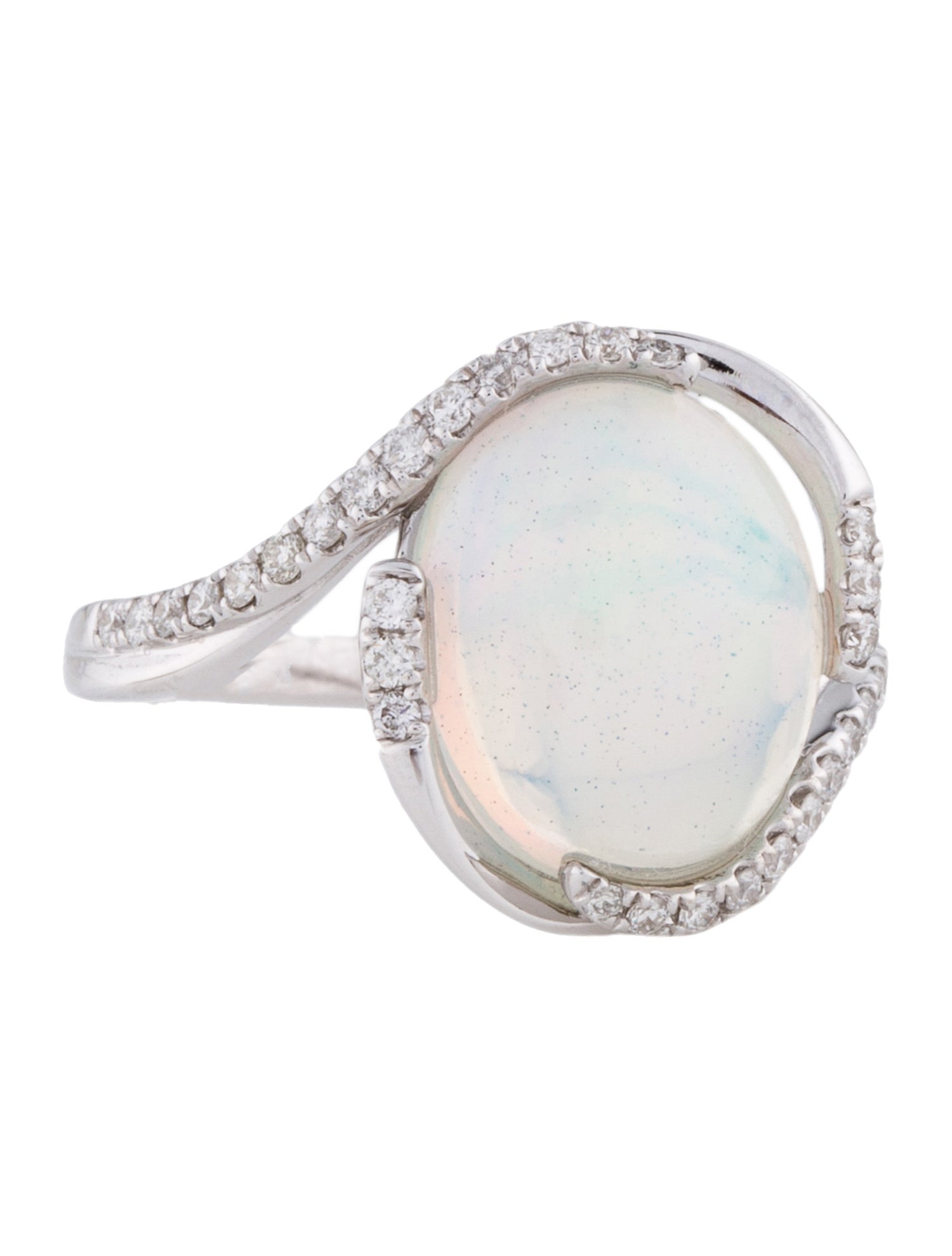 Effy Jewelry 14K 3.72ctw Opal & Diamond Wave Cocktail Ring