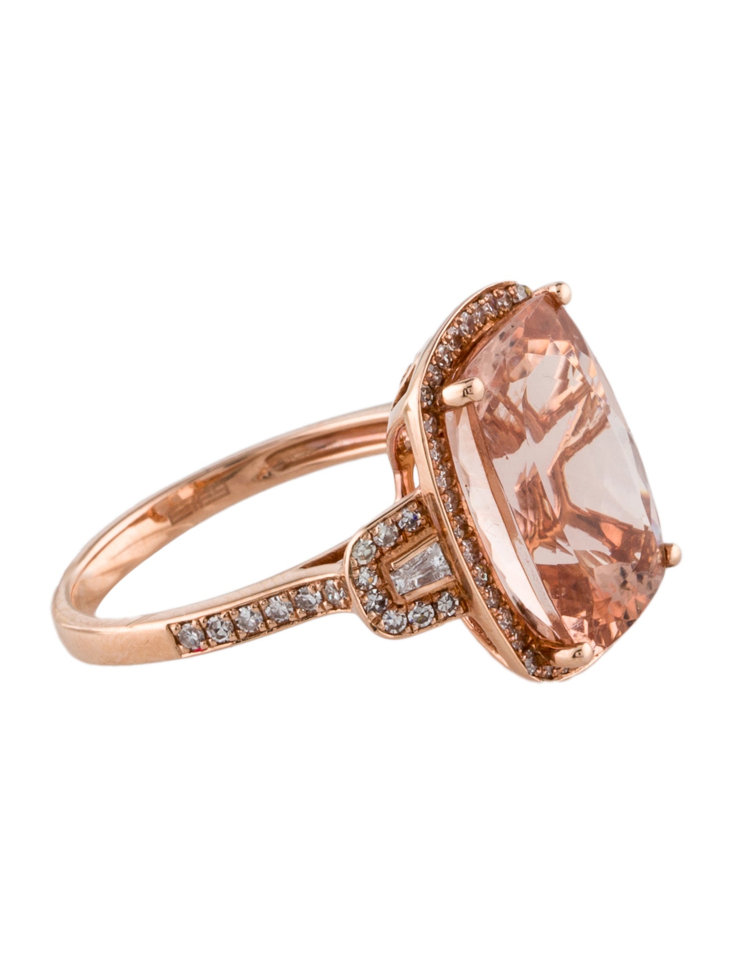 Effy Jewelry 14K 6.50ct Morganite & Diamond Cocktail Ring