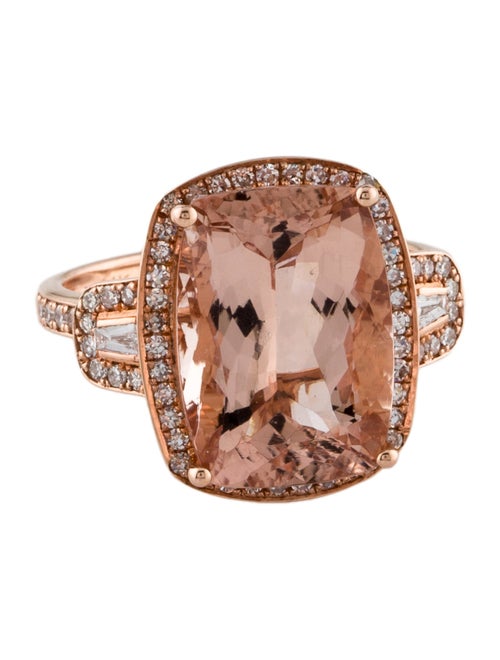 Effy Jewelry 14K 6.50ct Morganite & Diamond Cocktail Ring