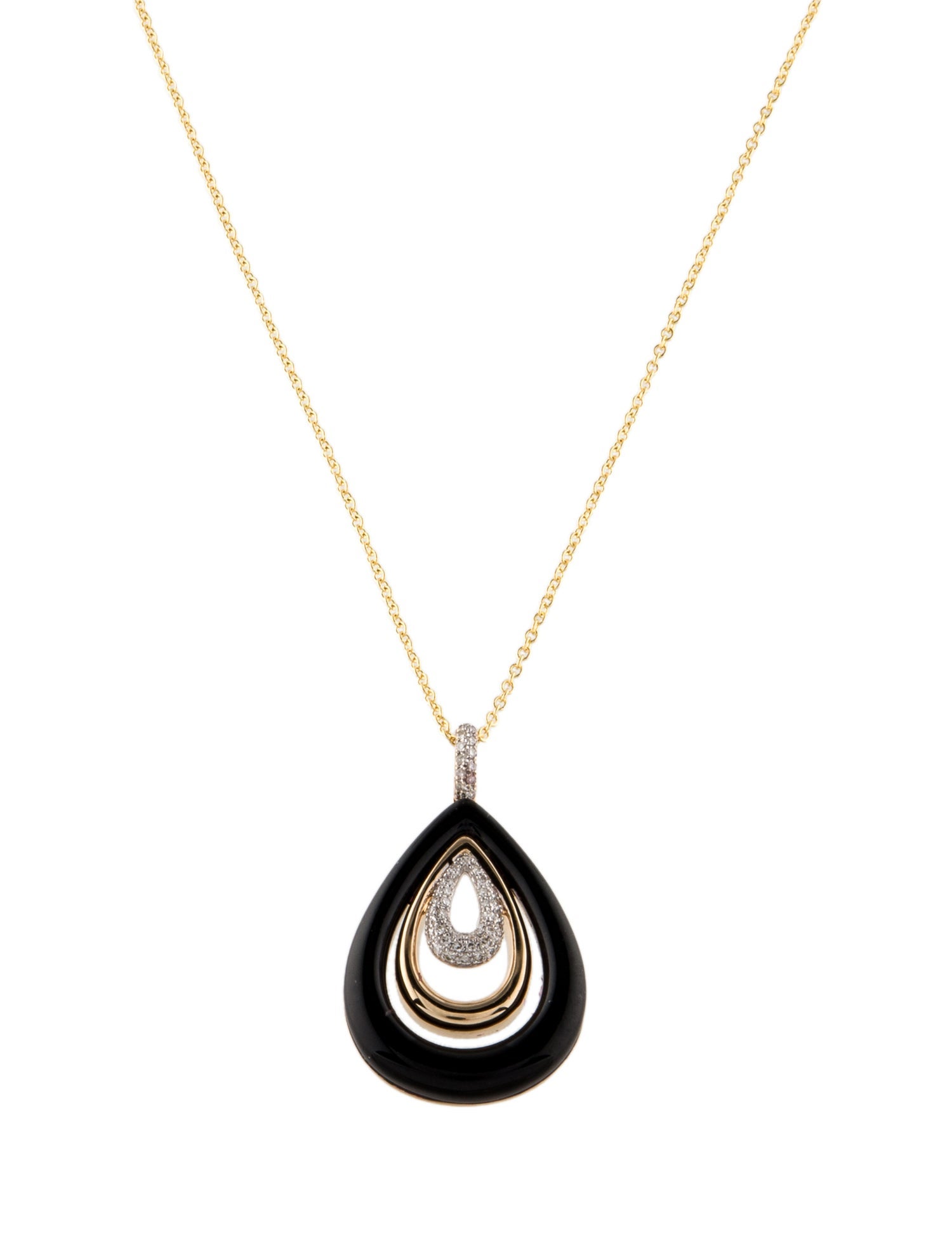 Effy Jewelry 14K Onyx & Diamond Pendant Necklace