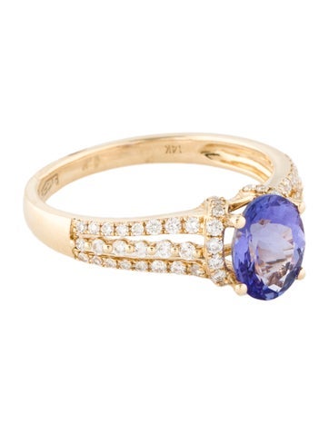 Effy Jewelry Cocktail Ring 14K 1.19ctw Tanzanite & Diamond 6.75
