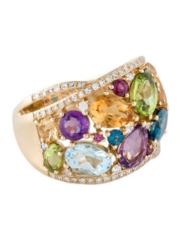 Effy Jewelry Cocktail Ring 14K Multi-stone 7
