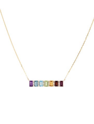 Effy Jewelry Pendant Necklace 14K Multistone Bar
