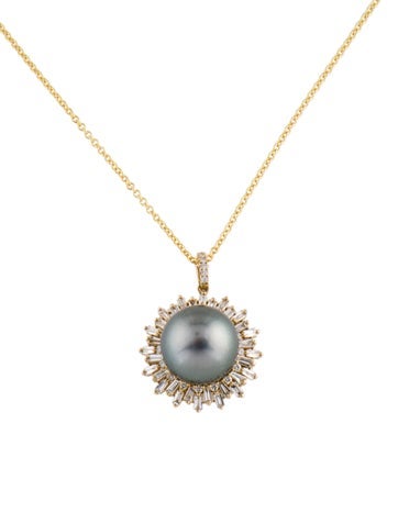 Effy Jewelry Pendant Necklace 14K Pearl & Diamond 12.0-12.5mm