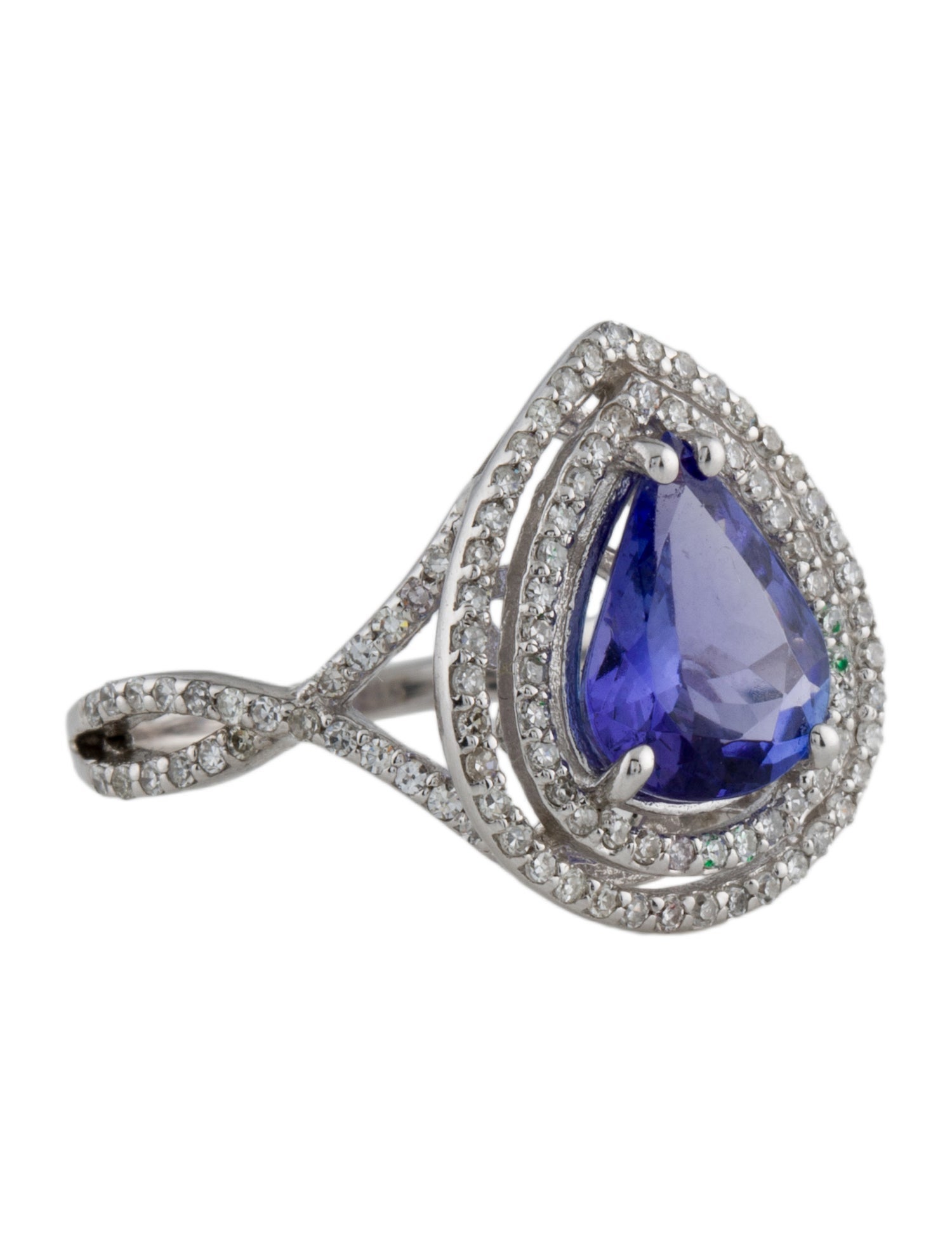 Effy Jewelry 14K 2.08ct Tanzanite & Diamond Ring - Rhodium-Plated 14K ...