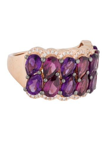 Effy Jewelry Band 14K Amethyst, Rhodolite & Diamond 7