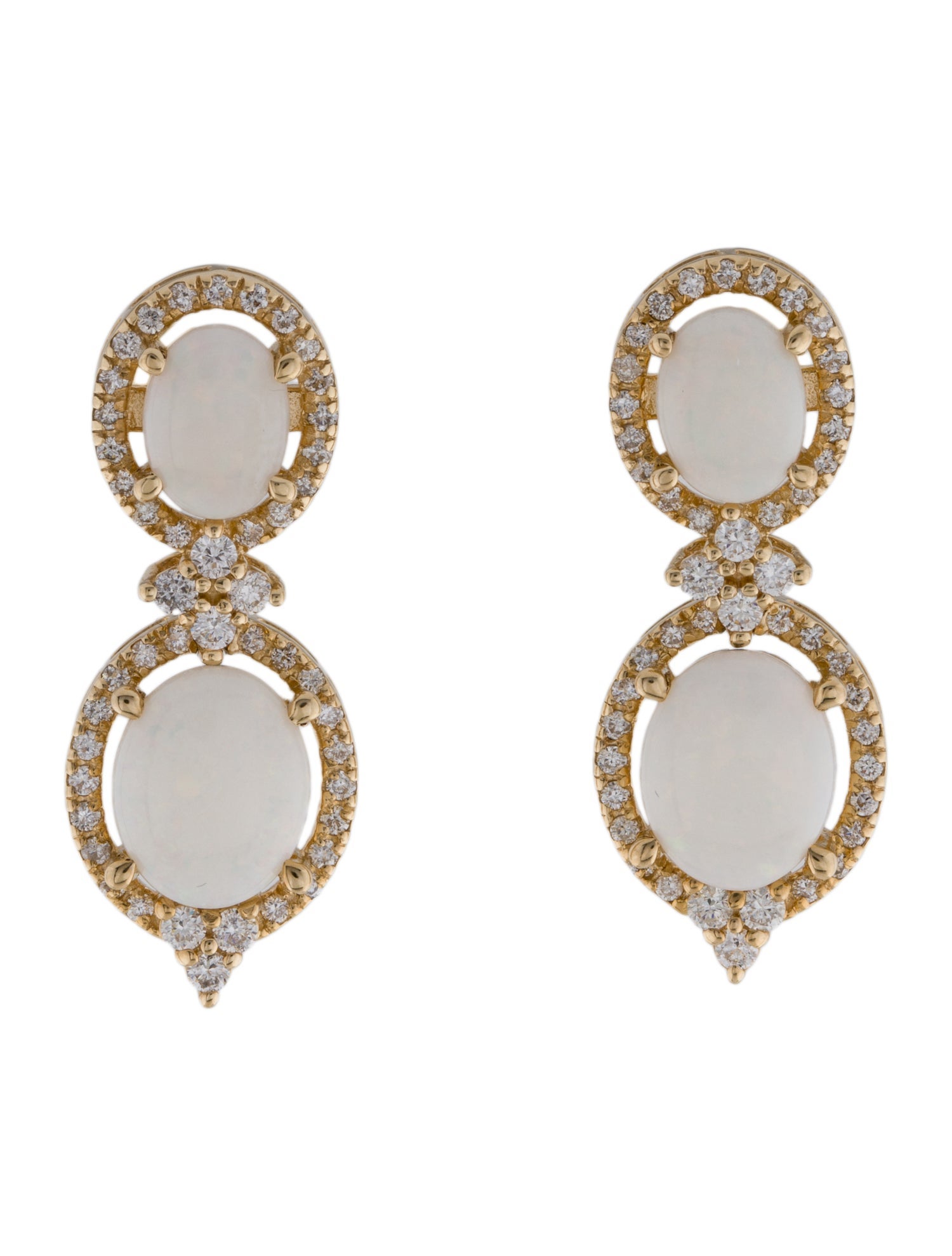 Effy Jewelry 14K 4.62ctw Opal & Diamond Drop Earrings