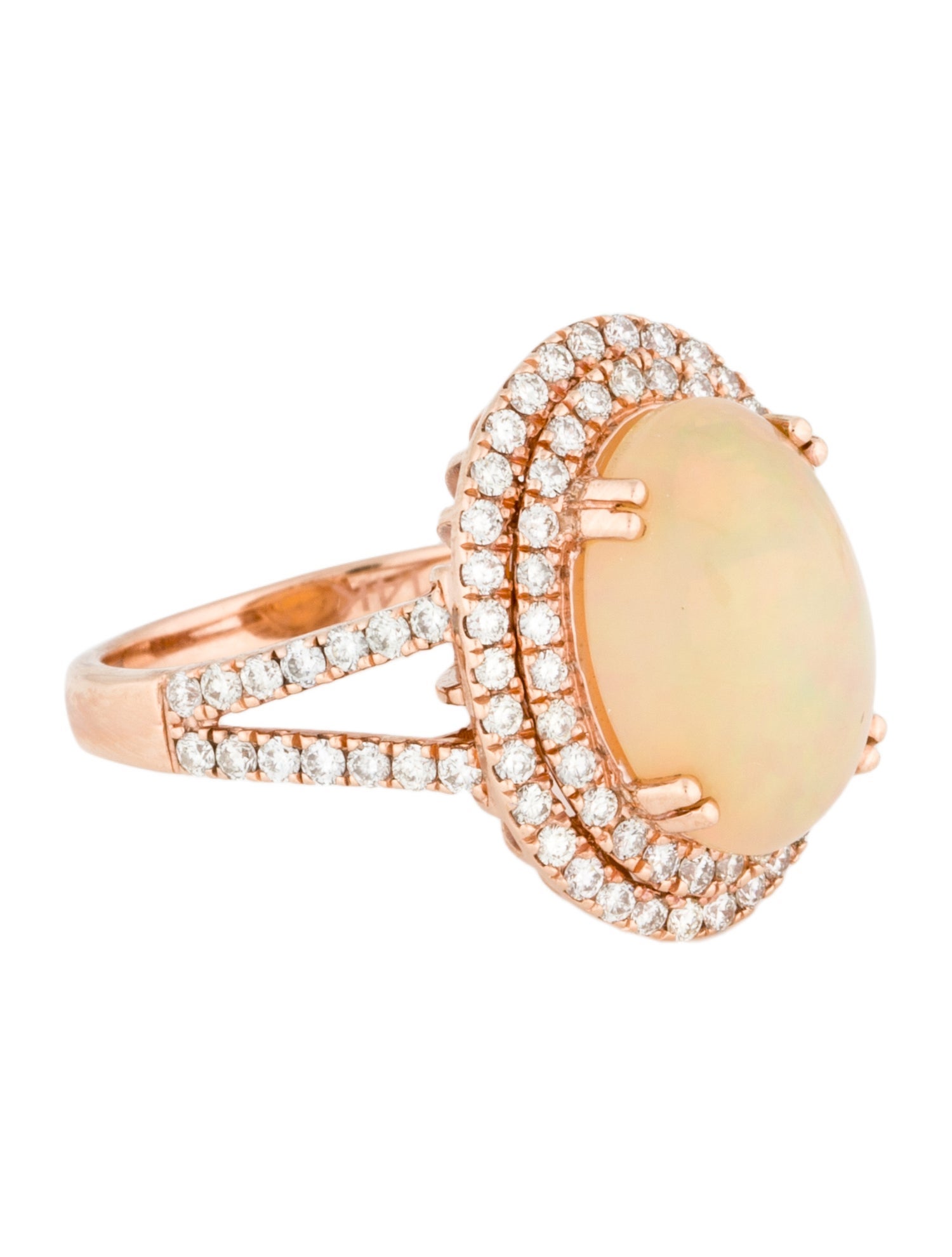 Effy Jewelry 14K 4.93ct Opal & Diamond Cocktail Ring