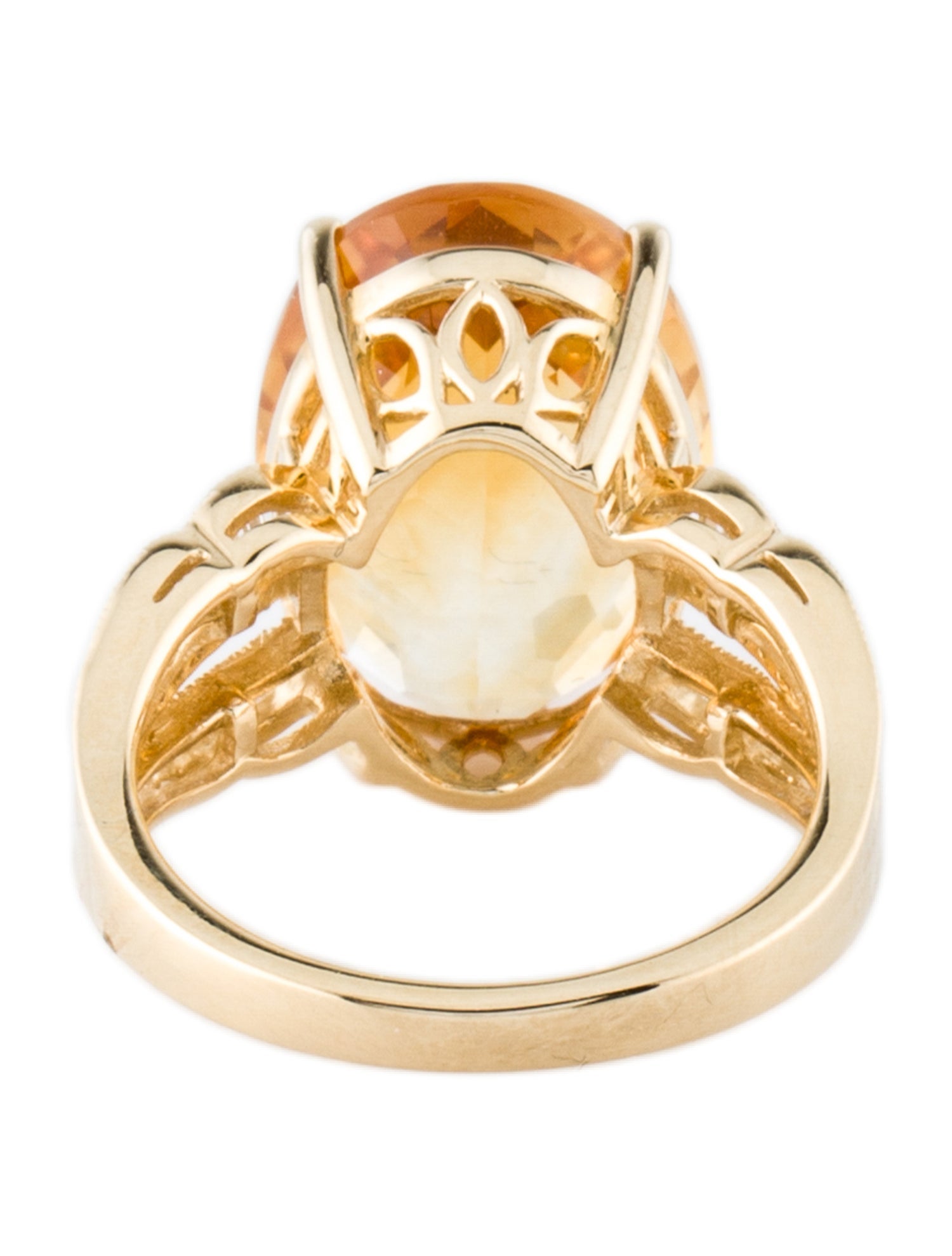 Effy Jewelry 14K Citrine & Diamond Cocktail Ring