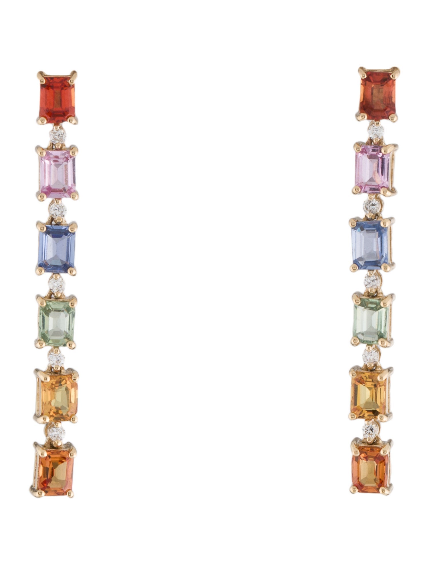 Effy Jewelry 14K 3.00ctw Sapphire & Diamond Drop Earrings