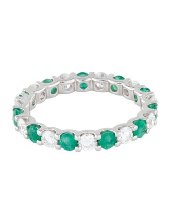 Effy Jewelry 14K Emerald & Diamond Alternating Eternity Band