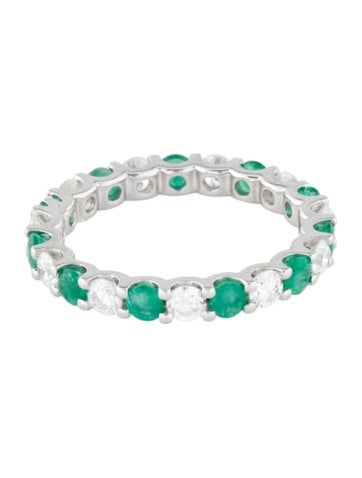 Effy Jewelry Band 14K Emerald & Diamond Alternating Eternity 6.75