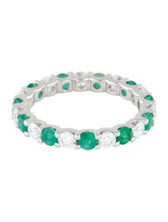 Effy Jewelry 14K Emerald & Diamond Alternating Eternity Band