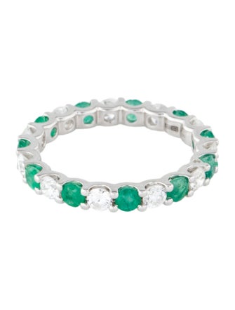 Effy Jewelry 14K Emerald & Diamond Alternating Eternity Band