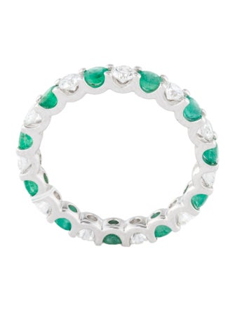 Effy Jewelry 14K Emerald & Diamond Alternating Eternity Band