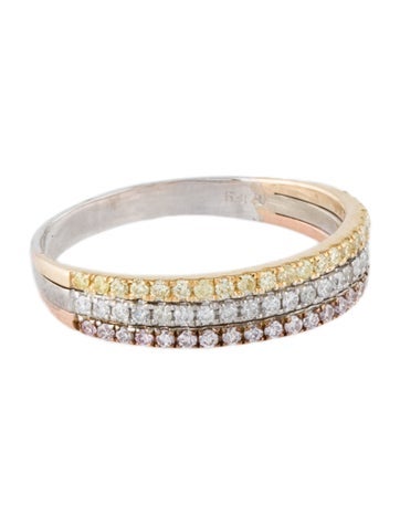 Effy Jewelry Band 14K Tri-Color Diamond 7.5