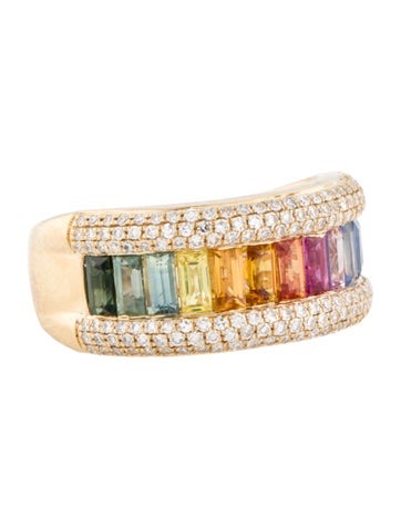Effy Jewelry Band 14K 1.71ctw Sapphire & Diamond Watercolors 7