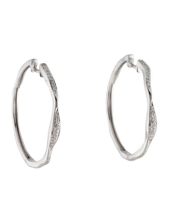Effy Jewelry 14K Diamond Wave Hoop Earrings