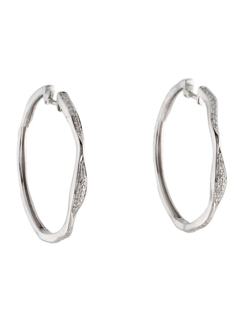 Effy Jewelry 14K Diamond Wave Hoop Earrings