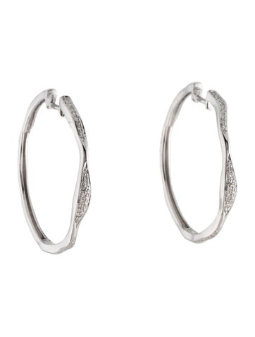 Effy Jewelry Hoop 14K Diamond Wave Earrings