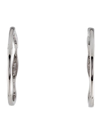 Effy Jewelry 14K Diamond Wave Hoop Earrings