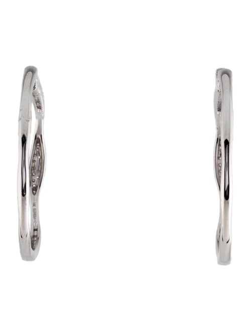 Effy Jewelry 14K Diamond Wave Hoop Earrings