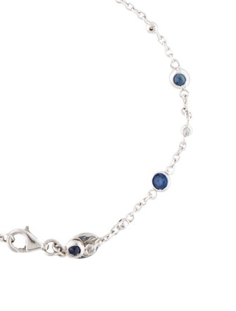 Effy Jewelry 14K 1.06ctw Sapphire & Diamond Station Bracelet