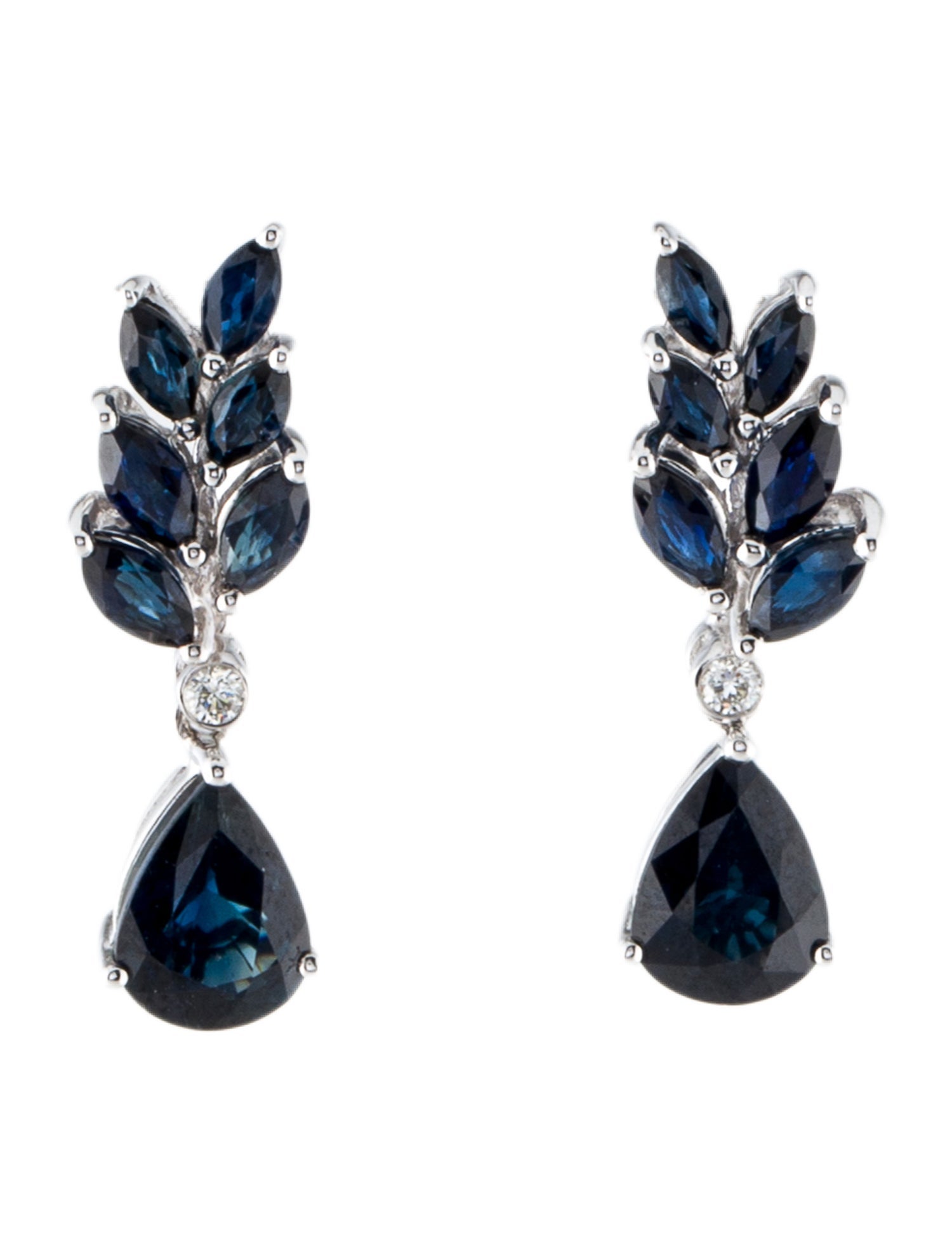 Effy Jewelry 14K 2.60ctw Sapphire & Diamond Drop Earrings