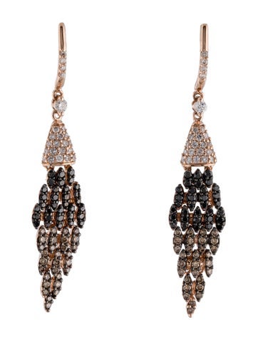 Effy Jewelry Drop 14K 1.69ctw Diamond Espresso Earrings