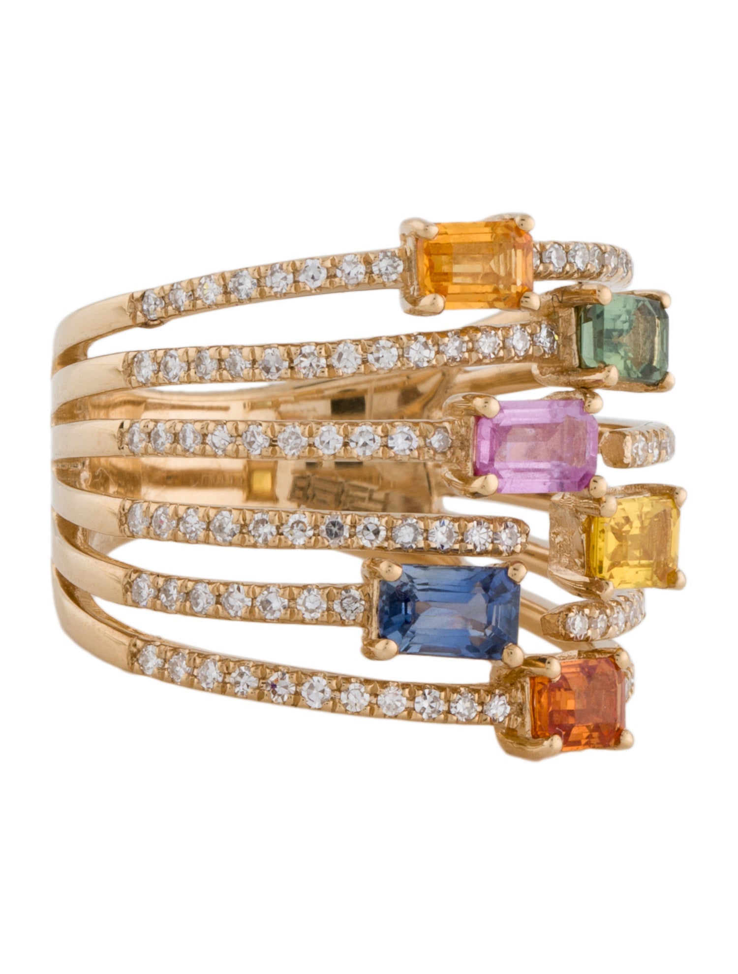 Effy Jewelry 14K 1.66ctw Sapphire & Diamond Band