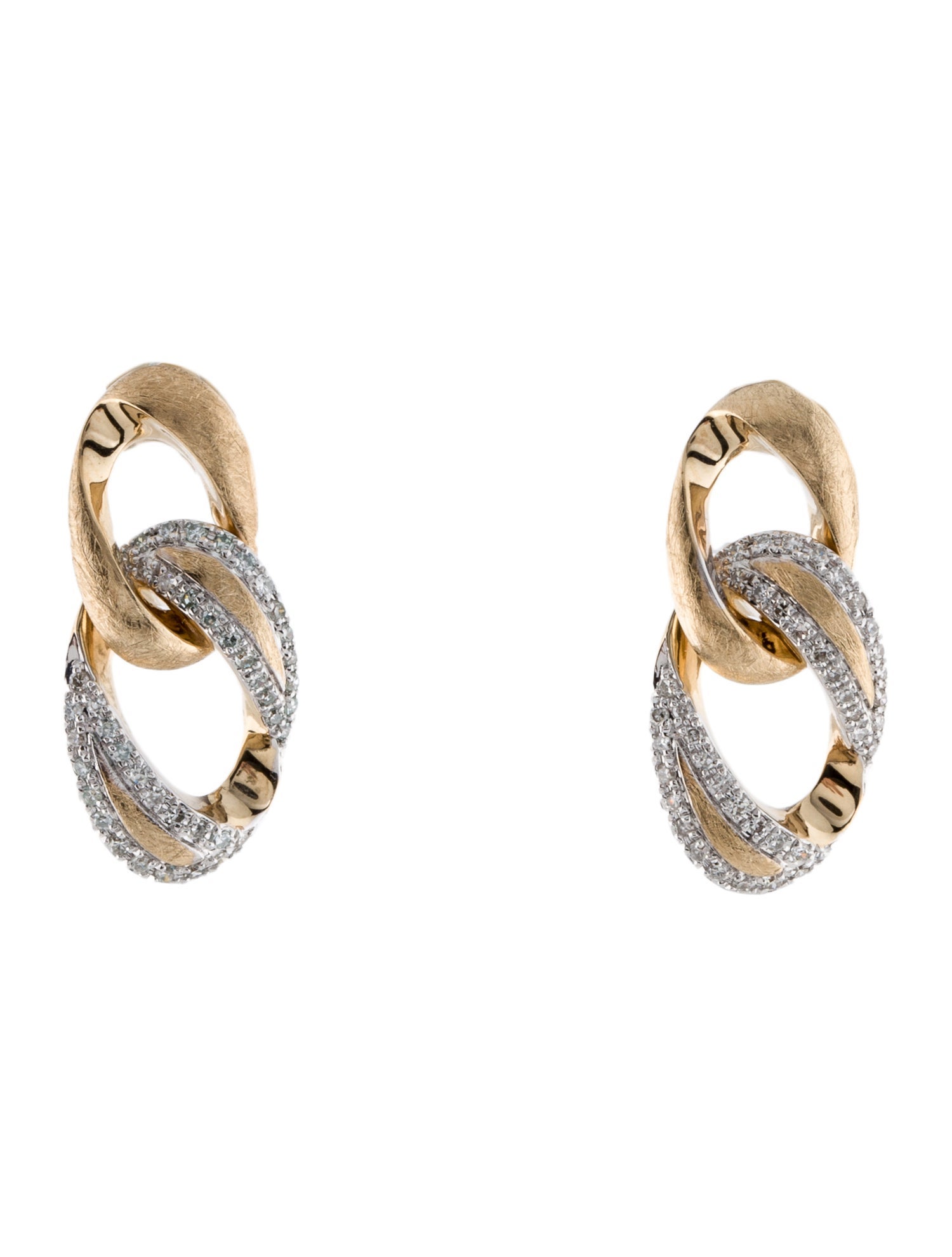 Effy Jewelry 14K Diamond Link Drop Earrings