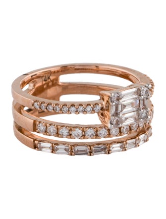 Effy Jewelry 14K Diamond Three Row Statement Ring