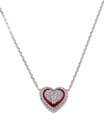 Effy Jewelry Pendant Necklace 14K Diamond & Enamel Heart