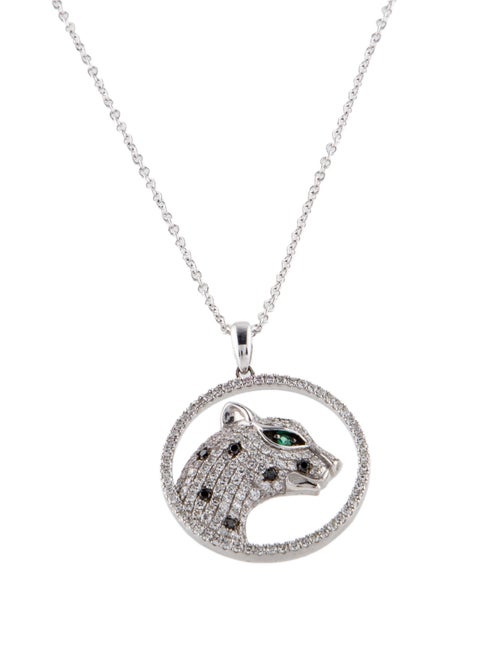 Effy Jewelry 14K Emerald & Diamond Panther Pendant Necklace