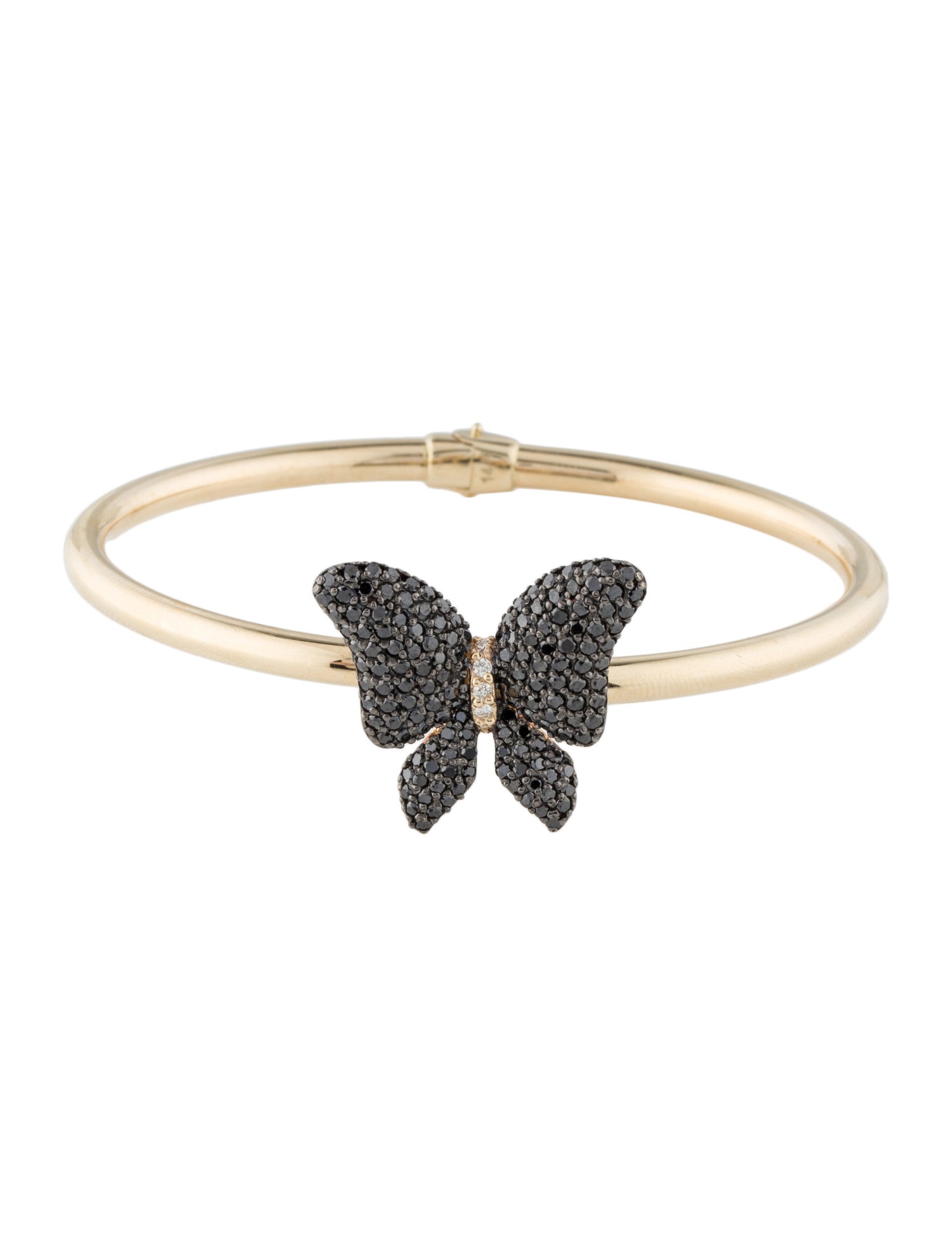 Effy Jewelry 14K 1.53ctw Diamond Butterfly Bangle Bracelet