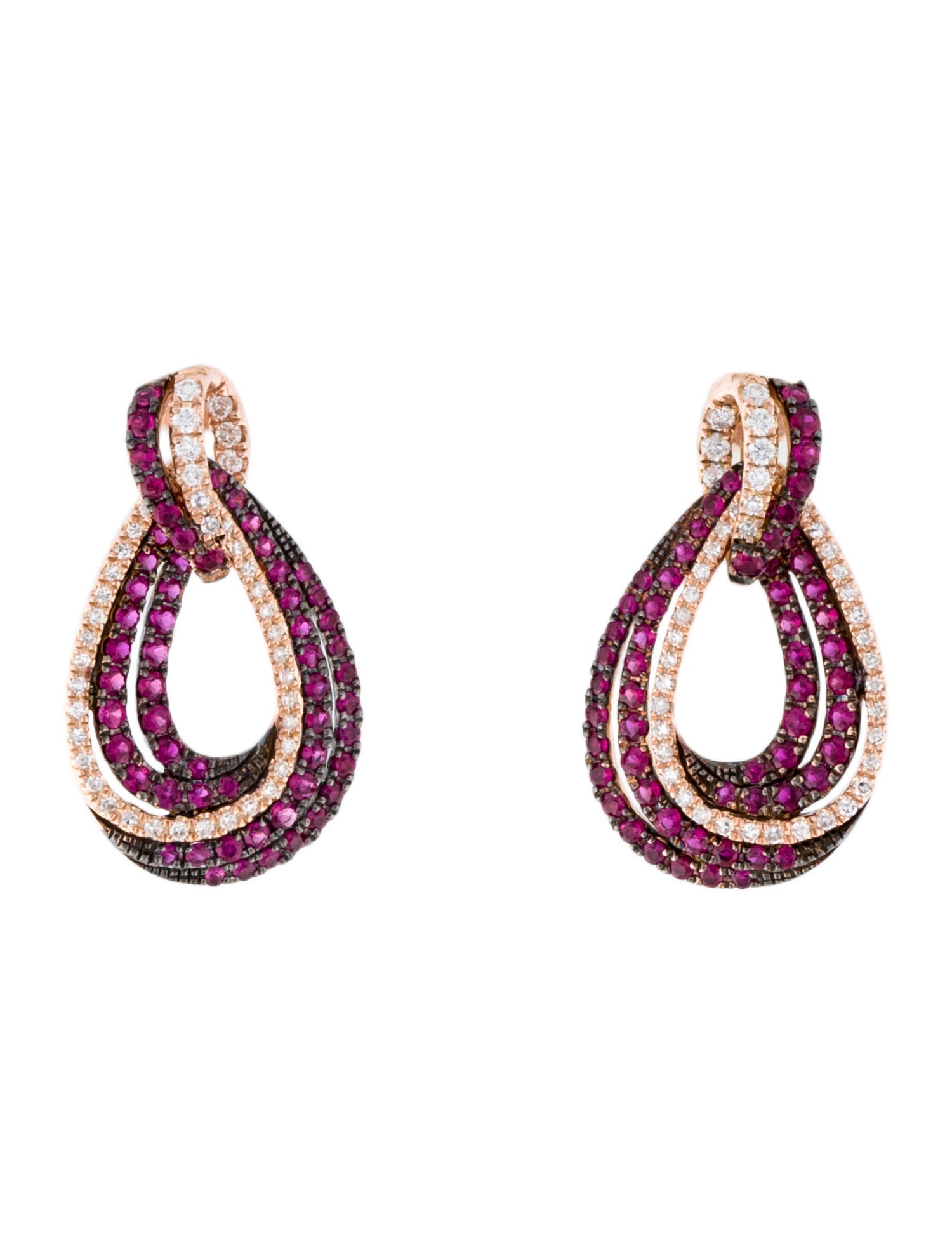 Effy Jewelry 14K Ruby & Diamond Drop Earrings