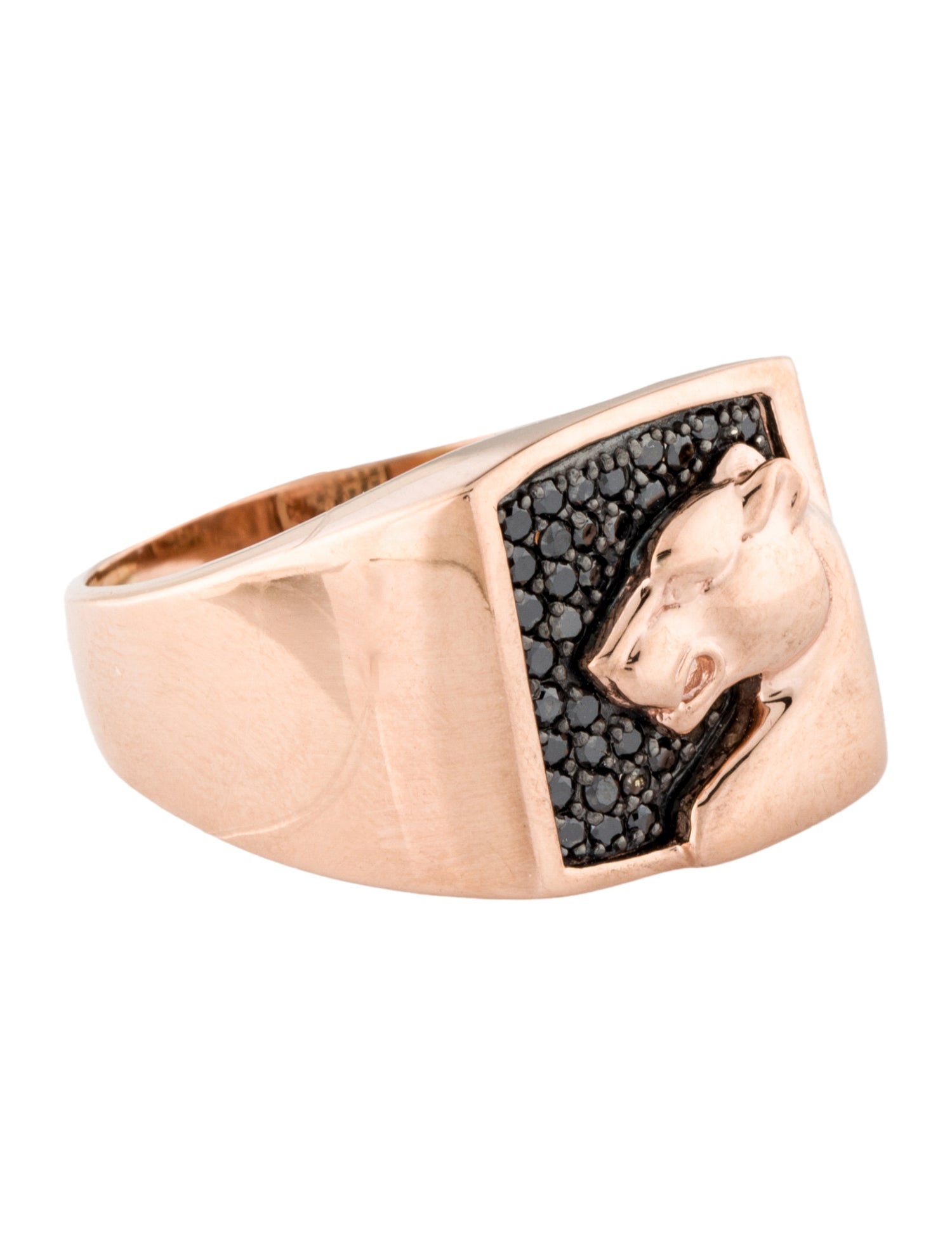 Effy Jewelry 14K Diamond Panther Signet Ring