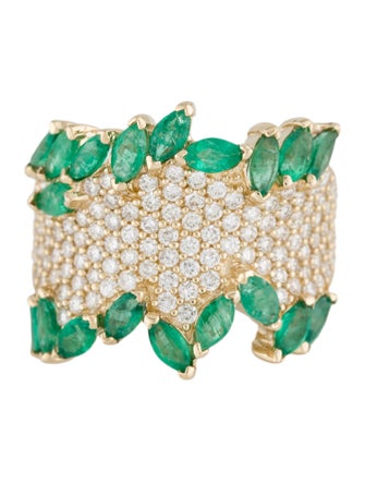 Effy Jewelry 14K Emerald & Diamond Band