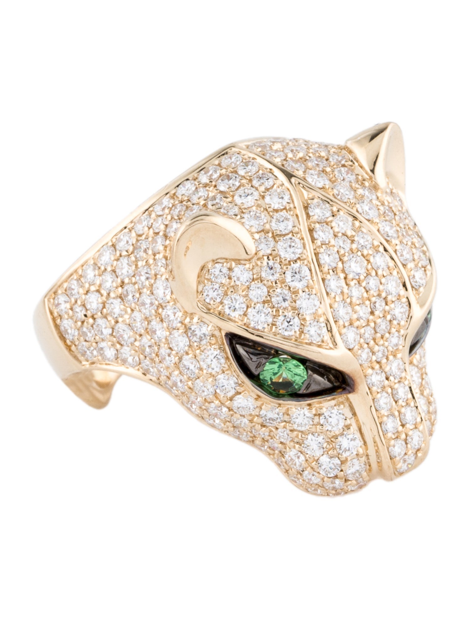 Effy Jewelry 14K 2.26ctw Diamond & Tsavorite Garnet Panther Ring