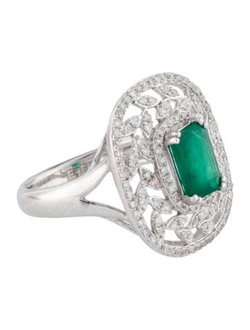 Effy Jewelry Cocktail Ring 14K Emerald & Diamond 7